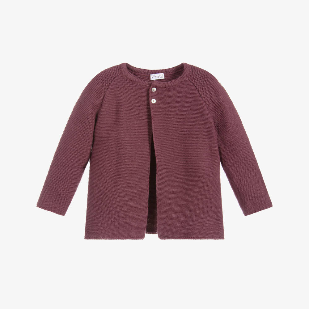 Mebi-Dark Red Knitted Cardigan | Childrensalon Outlet