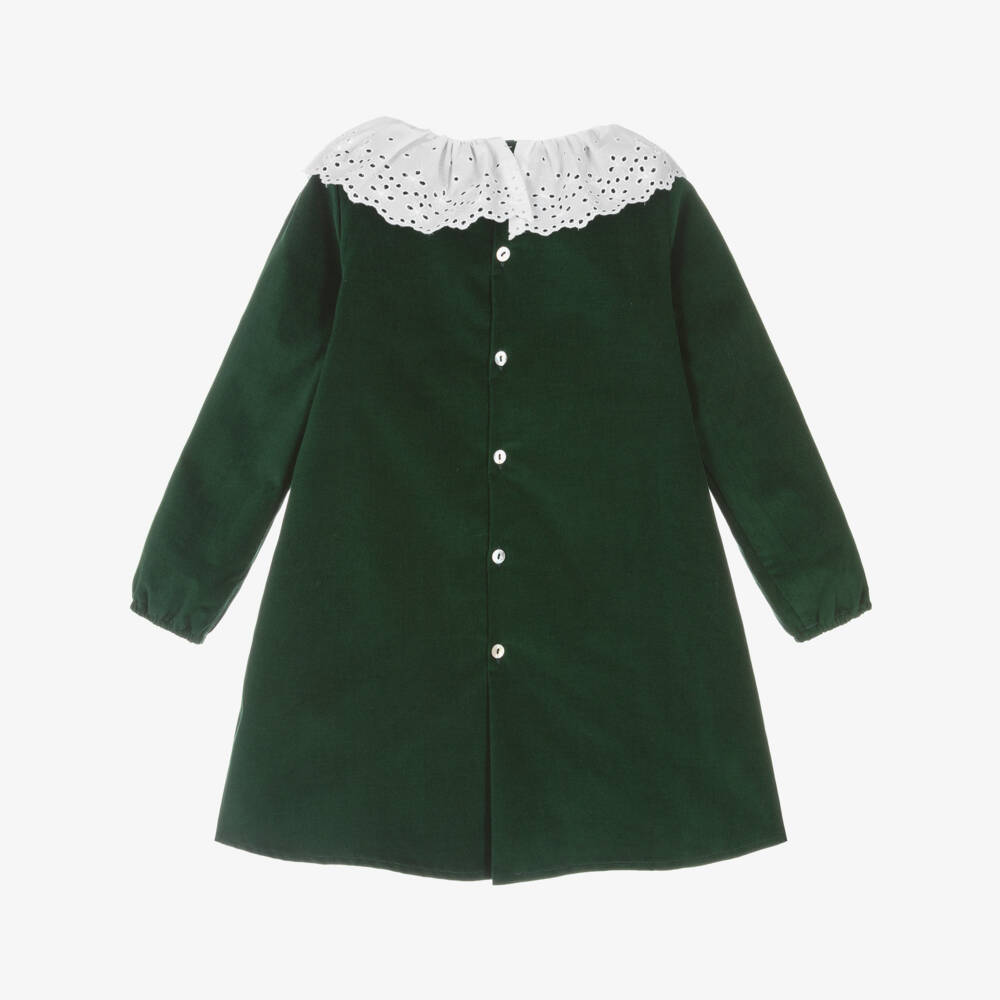 Mebi-Emerald Green Lace Collar Dress | Childrensalon Outlet