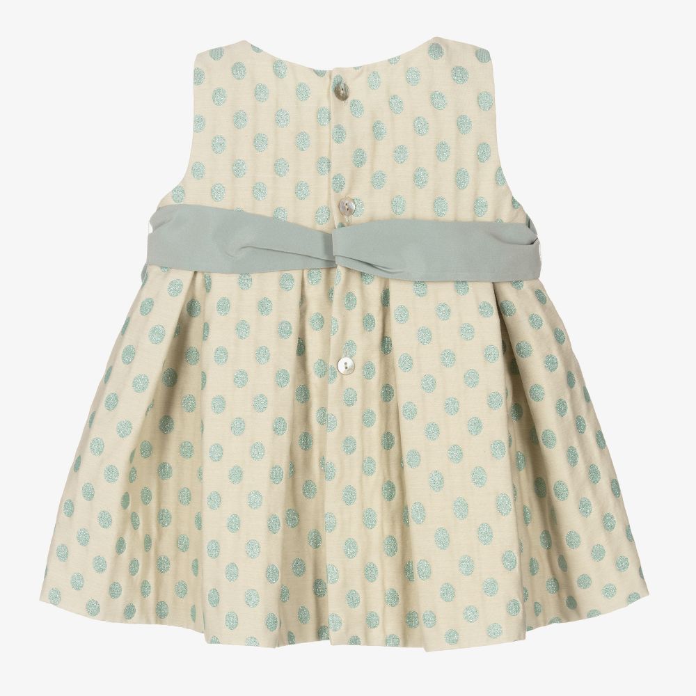 Mebi-Girls Beige & Green Dress | Childrensalon Outlet