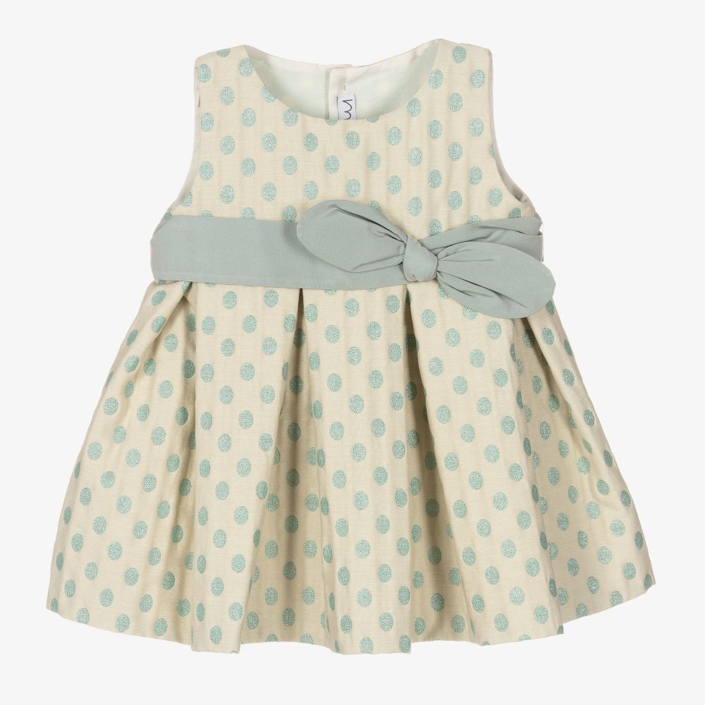 Mebi-Бежево-зеленое платье для девочек | Childrensalon Outlet