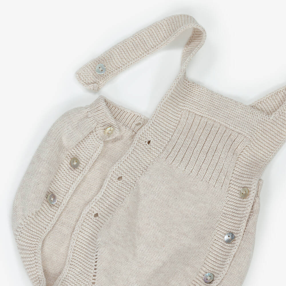 Mebi-Бежевый вязаный комплект для девочек | Childrensalon Outlet