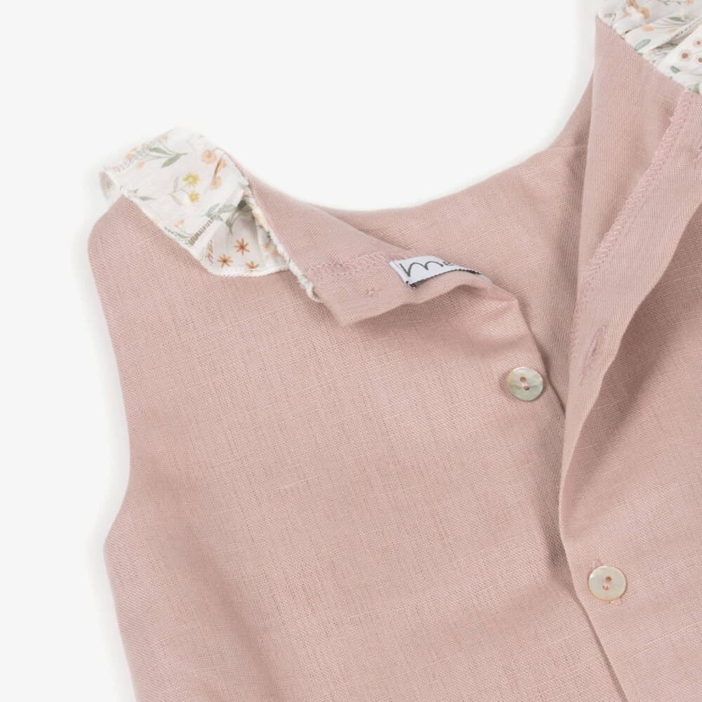 Mebi-Girls Blossom Linen & Cotton Frock | Childrensalon Outlet