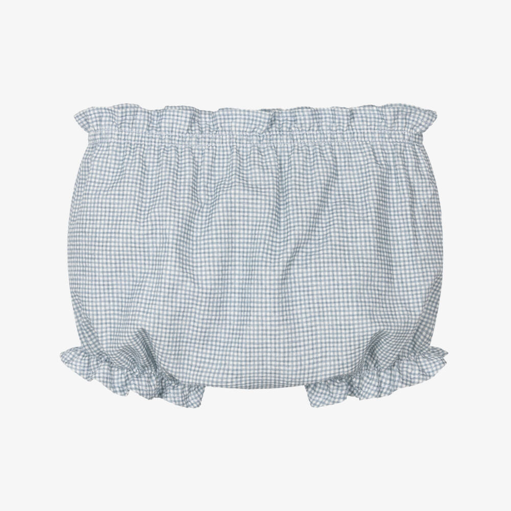 Mebi-Girls Blue Blossom Seersucker Ensemble | Childrensalon Outlet