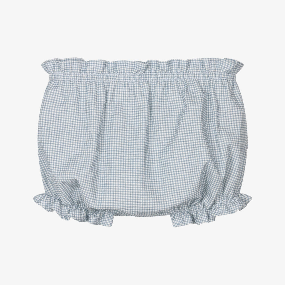 Mebi-Girls Blue Blossom Seersucker Ensemble | Childrensalon Outlet