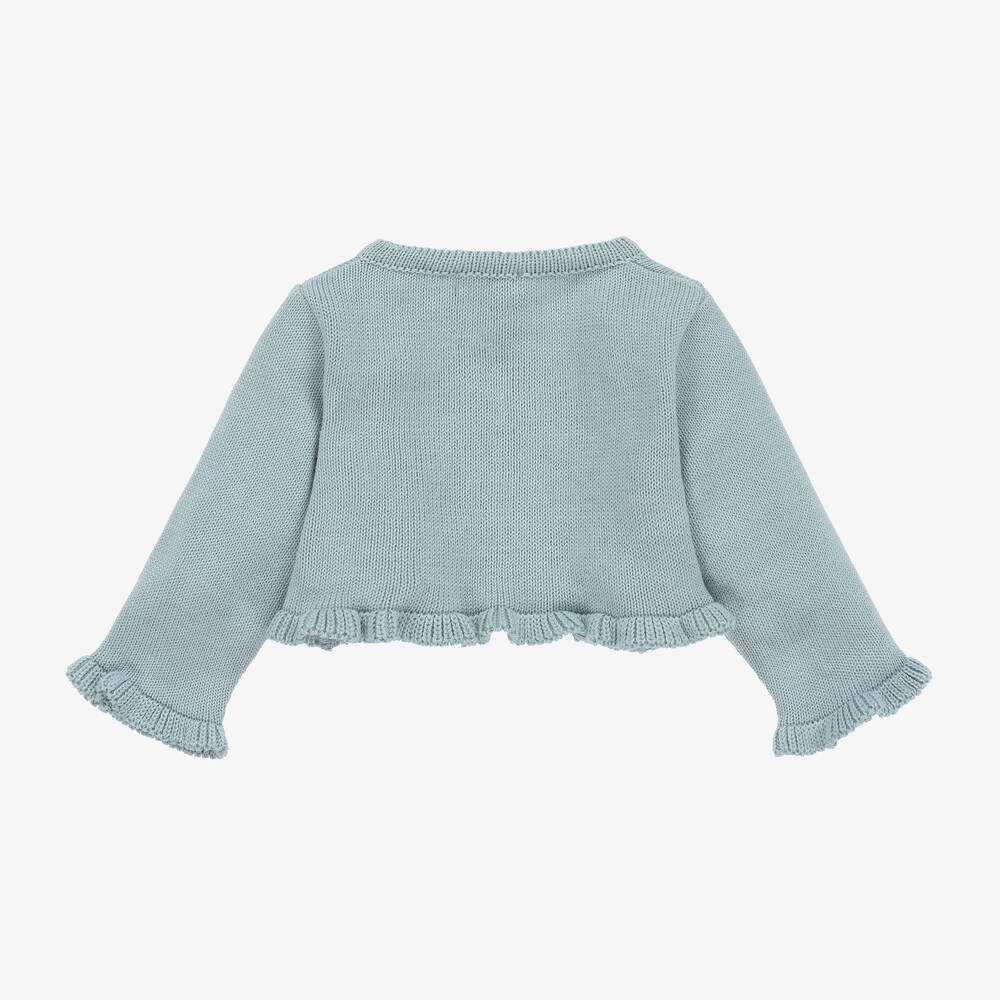 ميبي-كارديغان أطفال بناتي قطن محبوك لون أزرق | Childrensalon Outlet