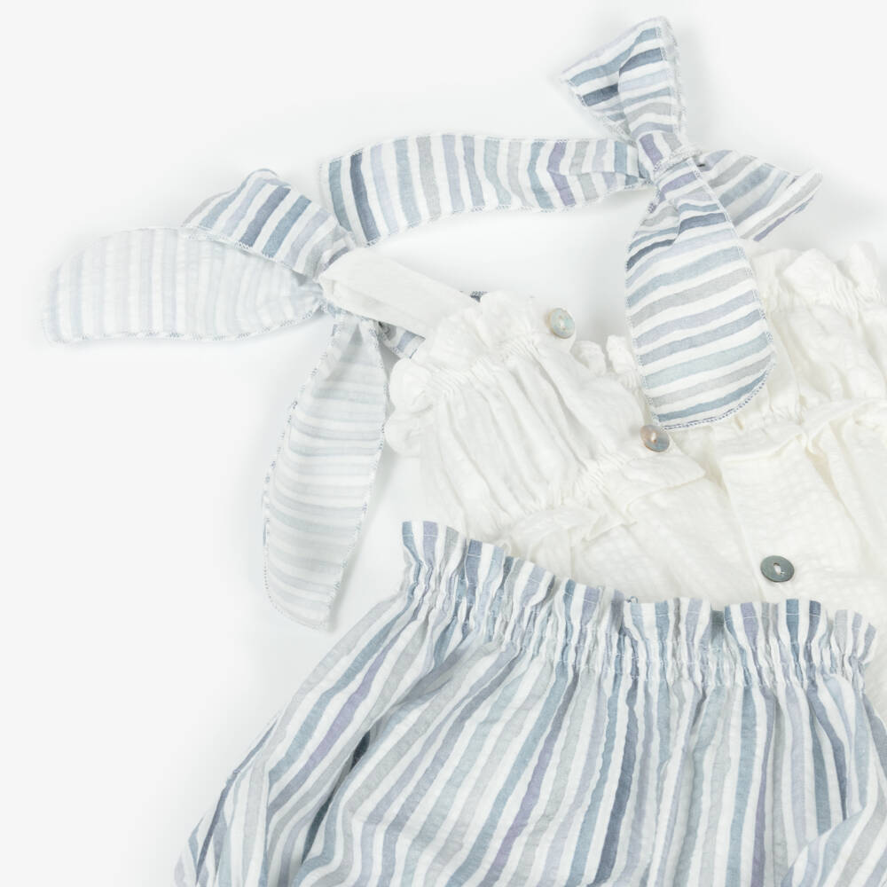 Mebi-Girls Breezy Stripe Seersucker Set | Childrensalon Outlet