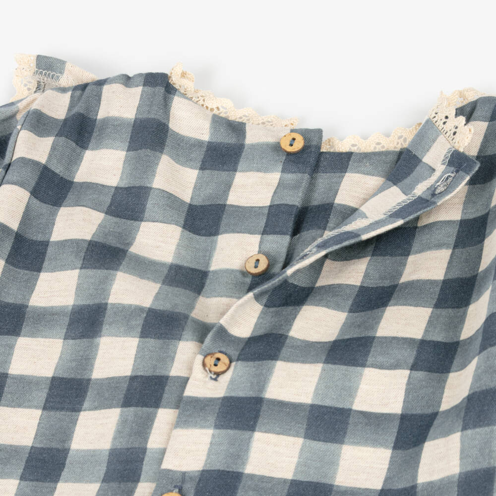 Mebi-Girls Checked Cotton Twill Dress | Childrensalon Outlet