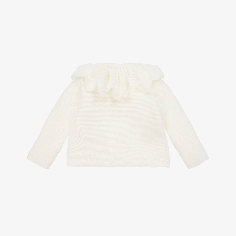 Mebi-Girls Cream Knit Button Cardigan | Childrensalon Outlet