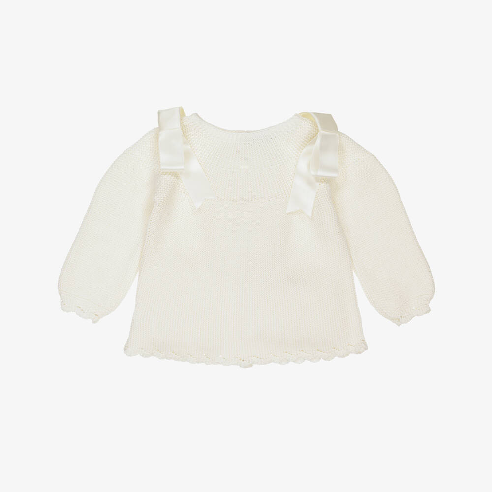 Mebi-Girls Creamy Knit Cardigan Delight | Childrensalon Outlet