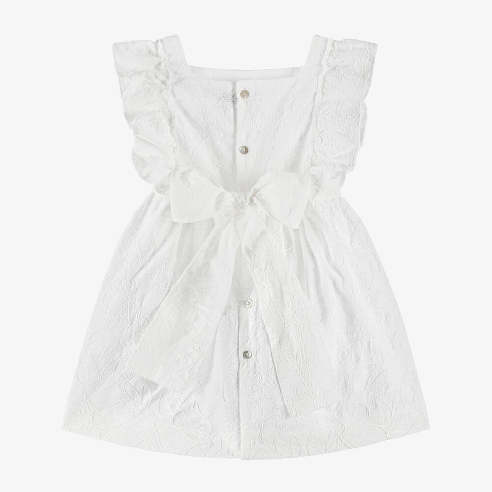 Mebi-Элегантное хлопковое платье с вышивкой листьями для девочек | Childrensalon Outlet