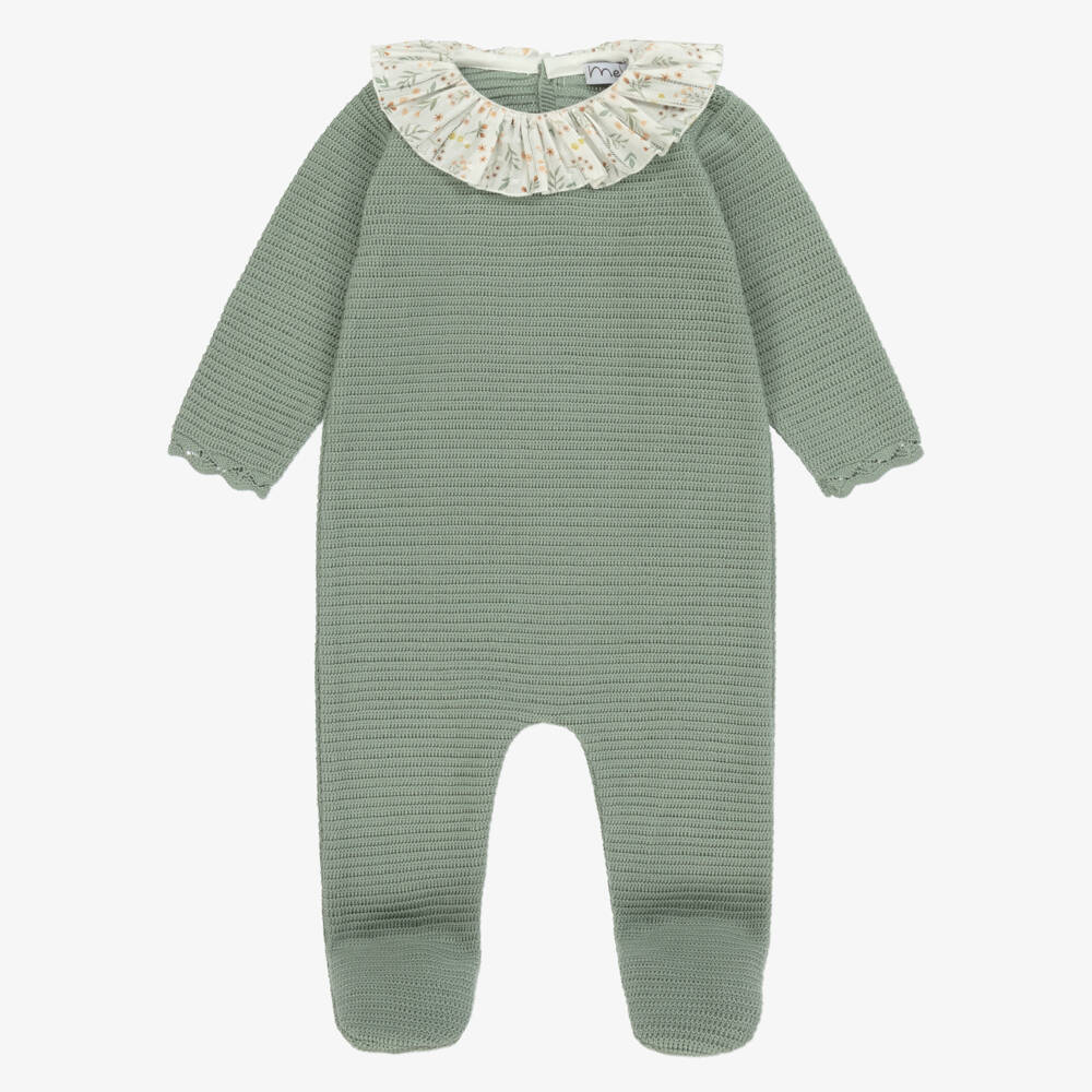 Mebi-Girls Emerald Cotton Knit Romper | Childrensalon Outlet