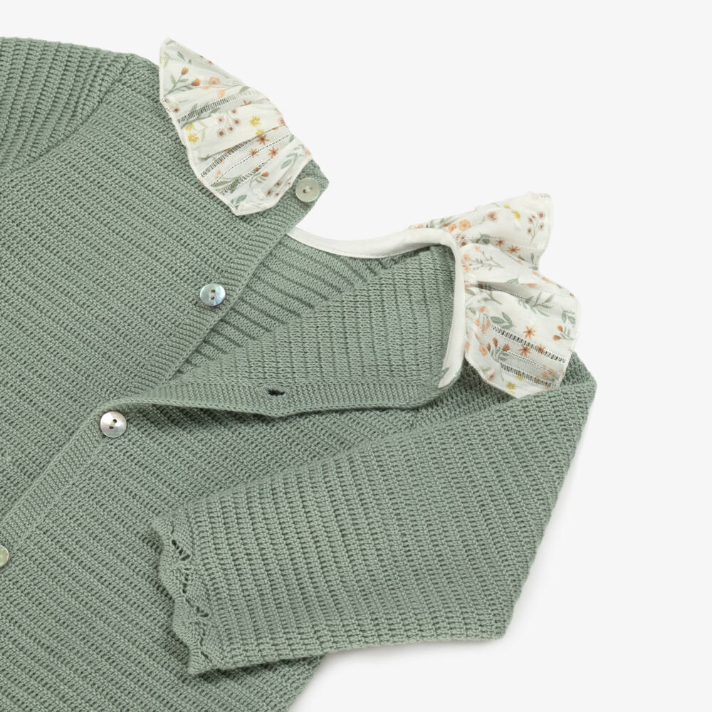 Mebi-Girls Emerald Cotton Knit Romper | Childrensalon Outlet