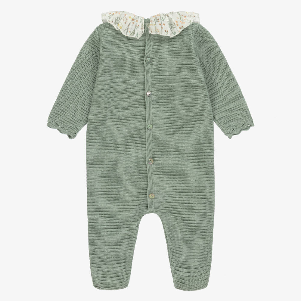 Mebi-Girls Emerald Cotton Knit Romper | Childrensalon Outlet