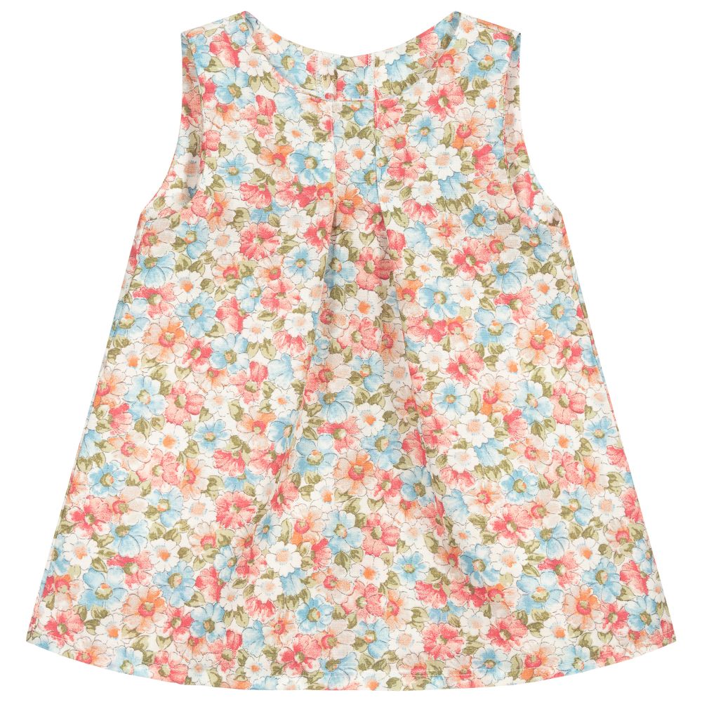 Mebi - Girls Floral Linen Dress | Childrensalon