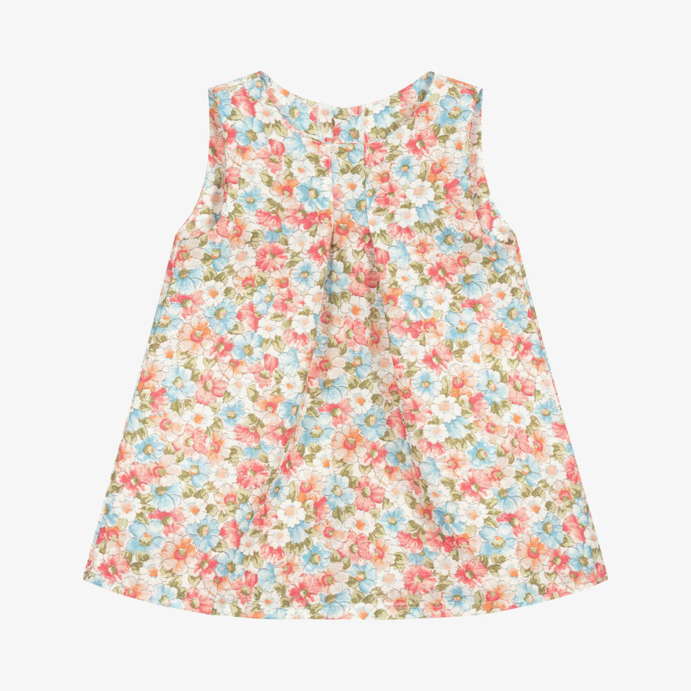 Mebi-Girls Floral Linen Dress | Childrensalon Outlet