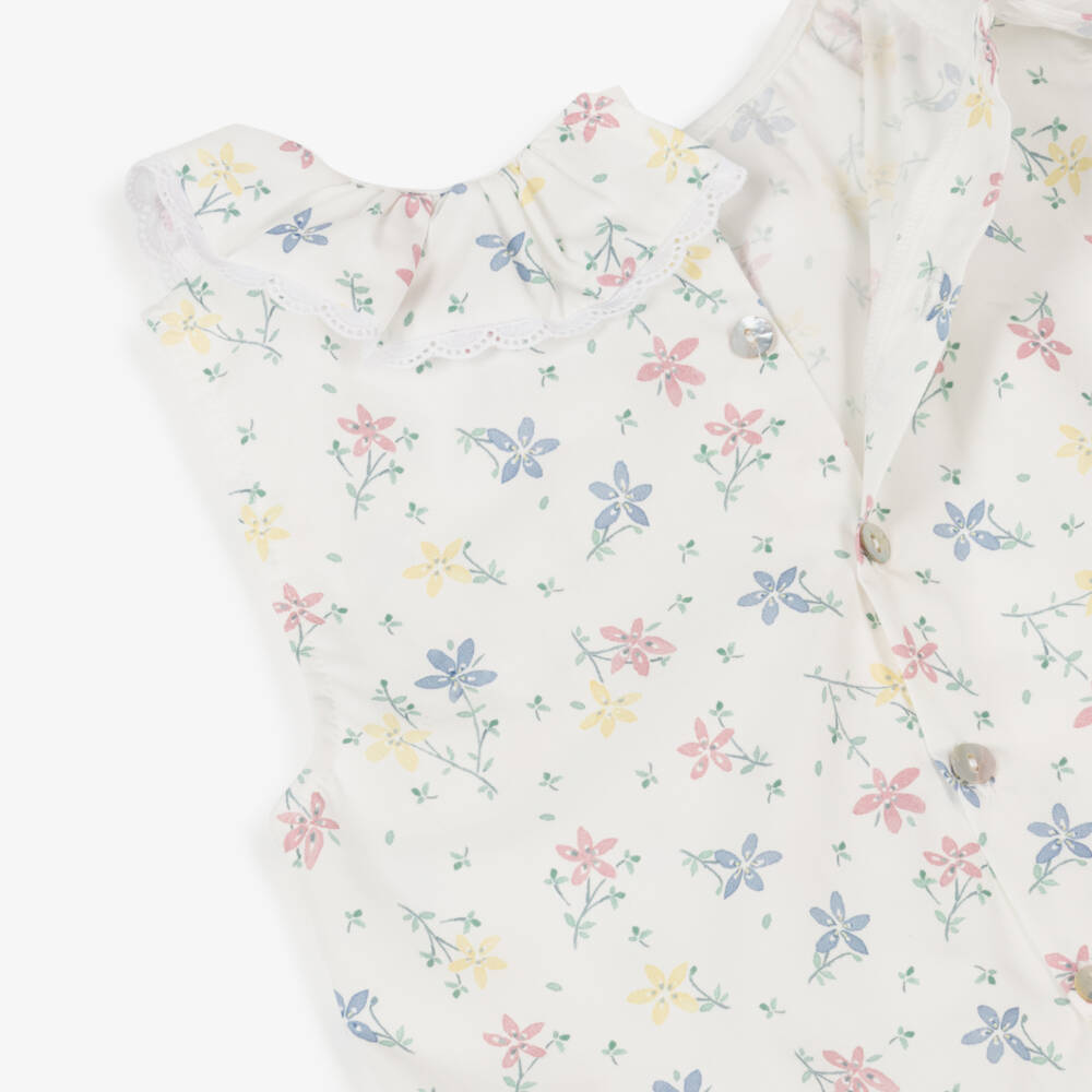 Mebi-Girls Floral Pink Trousers Ensemble | Childrensalon Outlet