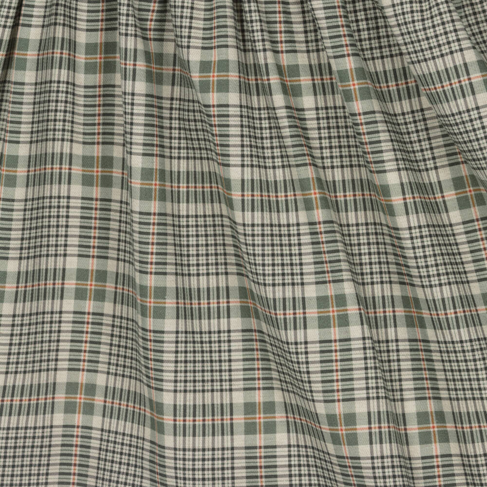 Mebi-Girls Green Cotton Check Dress | Childrensalon Outlet