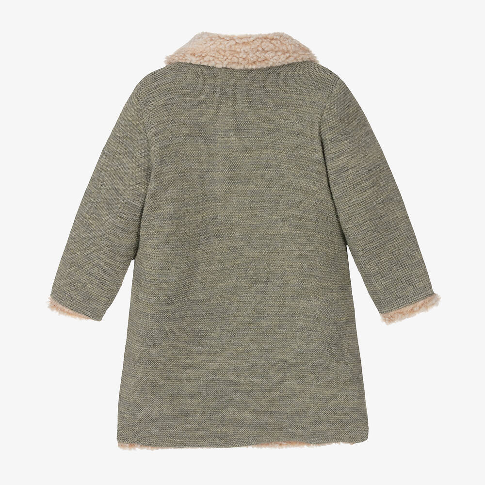 Mebi-Girls Green Knitted Coat | Childrensalon Outlet
