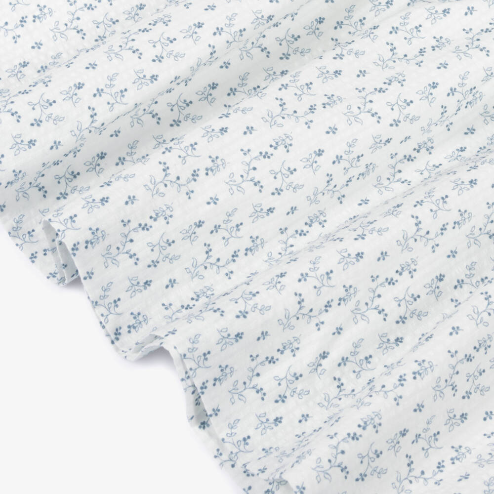 Mebi-Girls Ivory & Azure Blossom Dress | Childrensalon Outlet