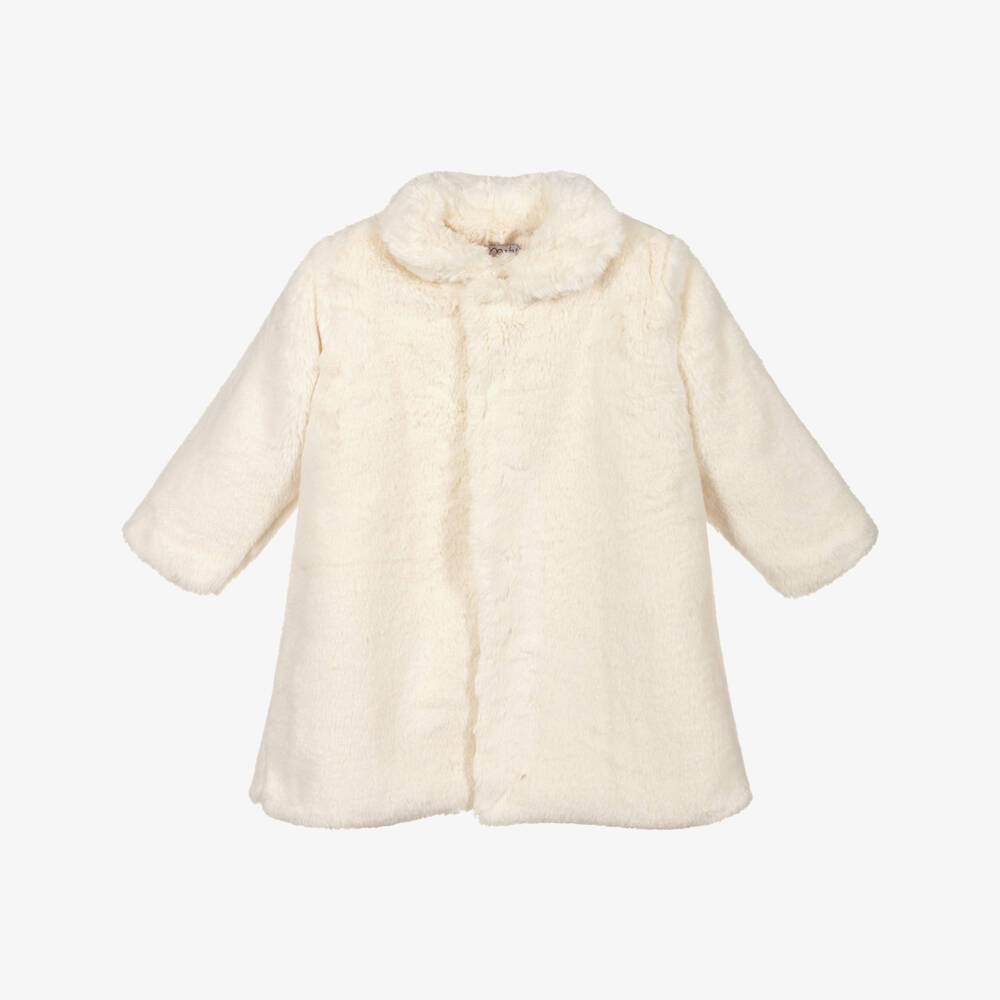 Mebi-Girls Ivory Faux Fur Coat | Childrensalon Outlet