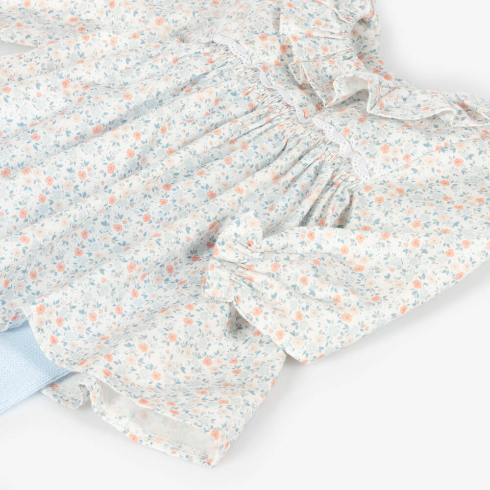 Mebi-Girls Ivory Floral Outfit Set | Childrensalon Outlet