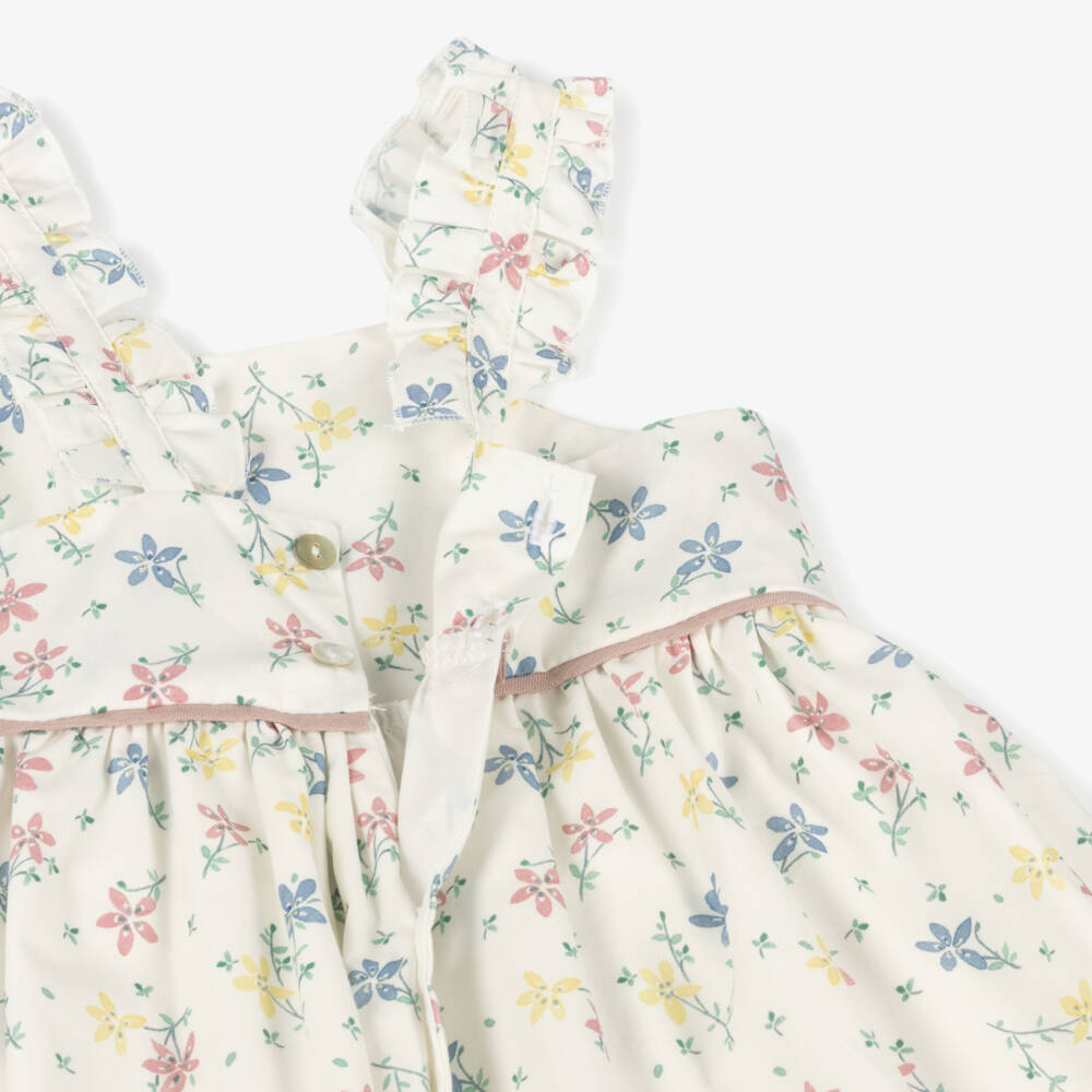 Mebi-Платье кремовое с садовым узором для девочек | Childrensalon Outlet