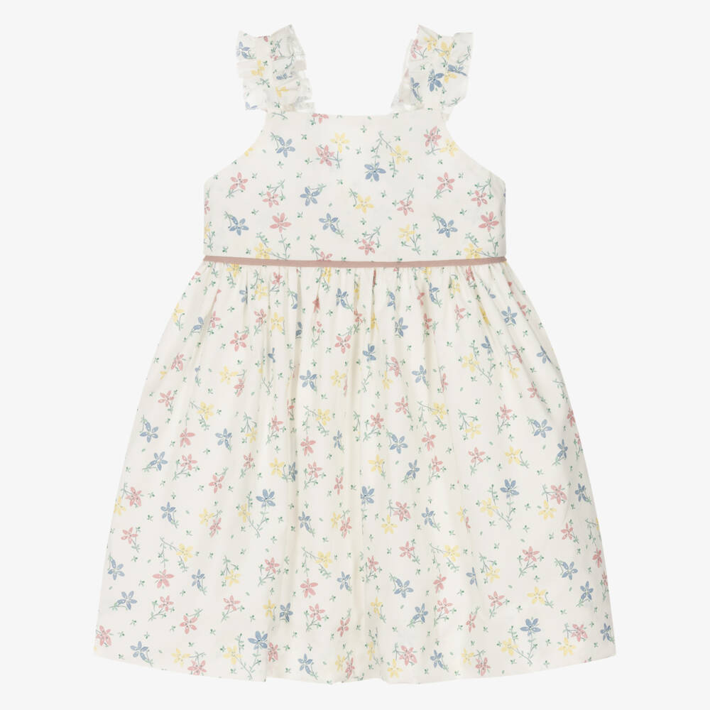 Mebi-Платье кремовое с садовым узором для девочек | Childrensalon Outlet