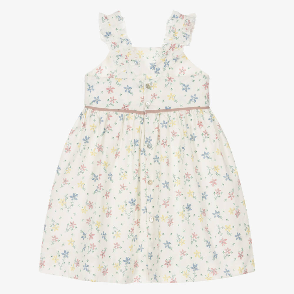 Mebi-Платье кремовое с садовым узором для девочек | Childrensalon Outlet