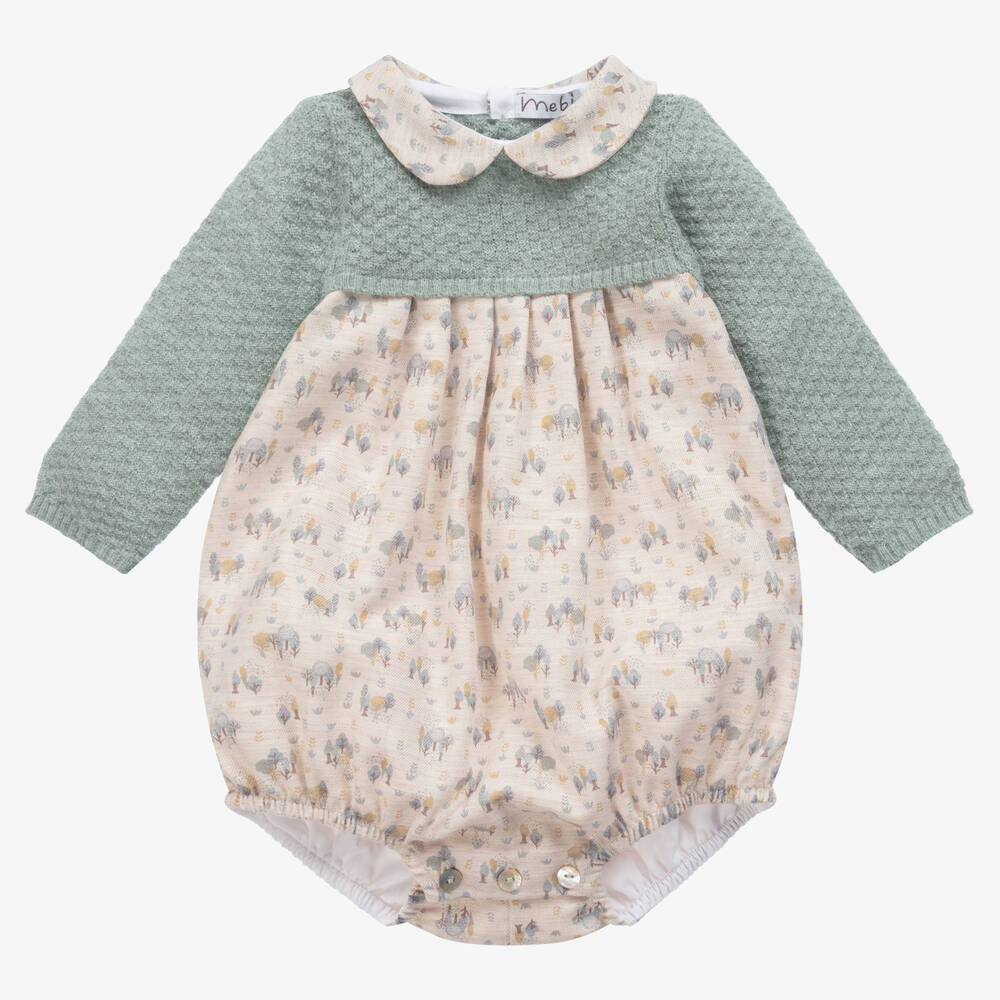 Mebi - Girls Ivory & Green Shortie | Childrensalon