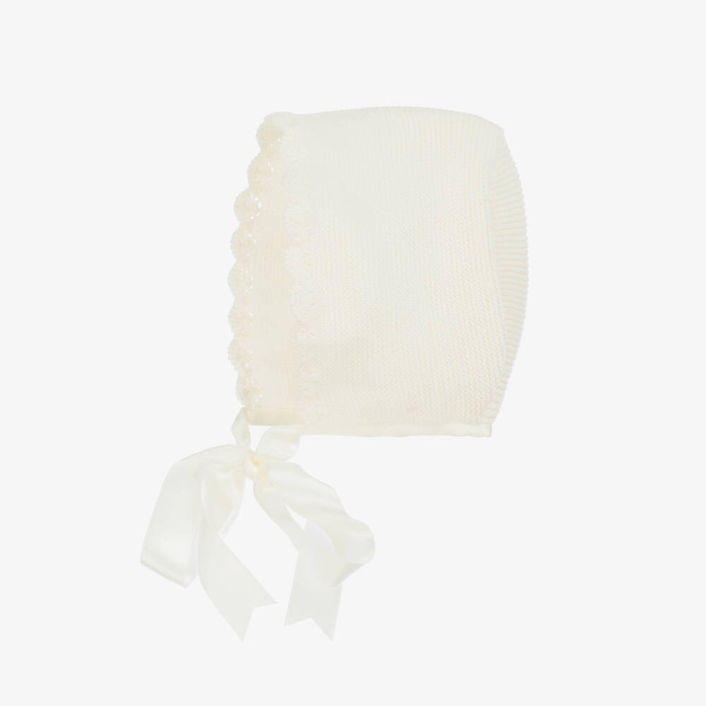 Mebi-Girls Ivory Knit Dress & Bonnet | Childrensalon Outlet