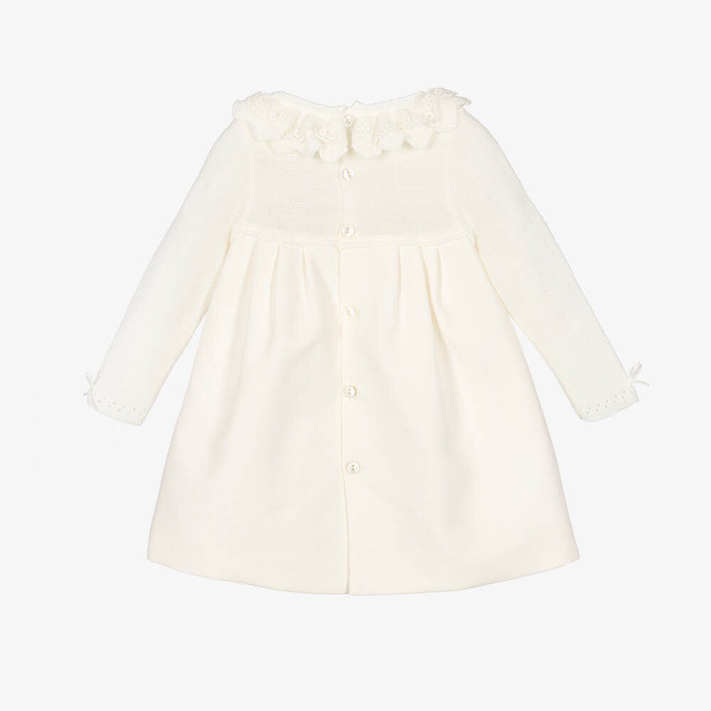 Mebi-Girls Ivory Knit Lace Dress | Childrensalon Outlet