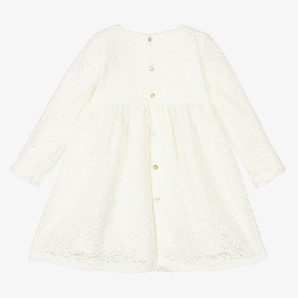 Mebi-Girls Ivory Knitted Dress | Childrensalon Outlet
