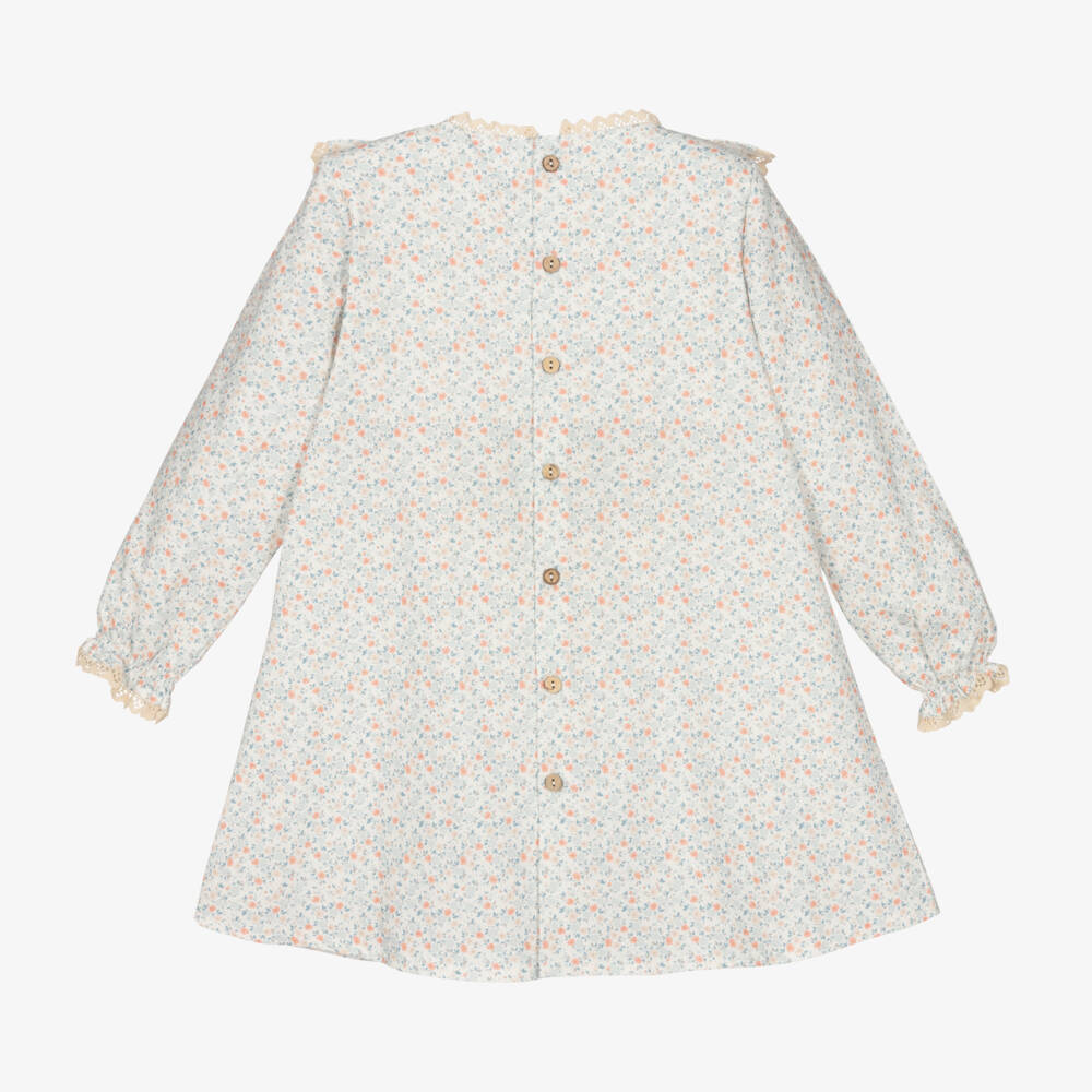 Mebi-Girls Ivory Lace Trim Dress | Childrensalon Outlet