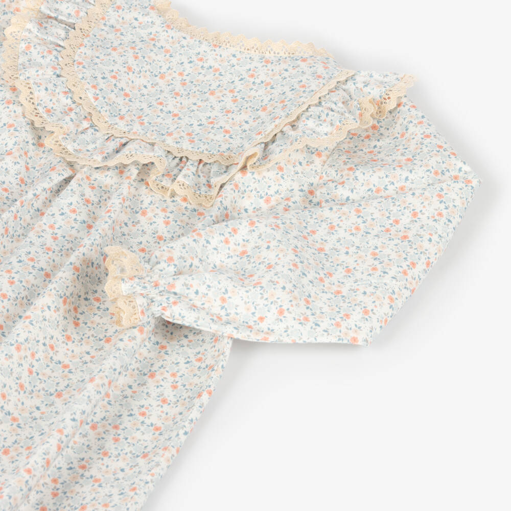 Mebi-Girls Ivory Lace Trim Dress | Childrensalon Outlet