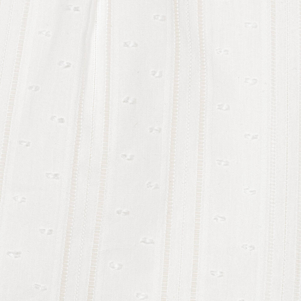 Mebi-Girls Ivory Plumeti Cotton Bow Dress | Childrensalon Outlet