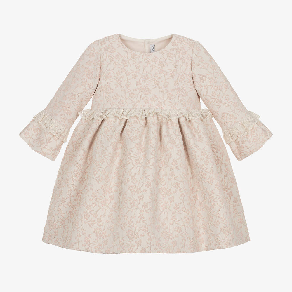 Mebi-Girls Pale Pink Floral Dress | Childrensalon Outlet