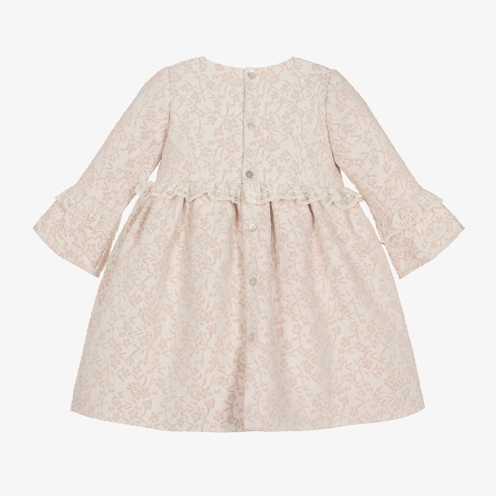 ميبي-فستان جاكارد لون زهري فاتح بطبعة ورود | Childrensalon Outlet