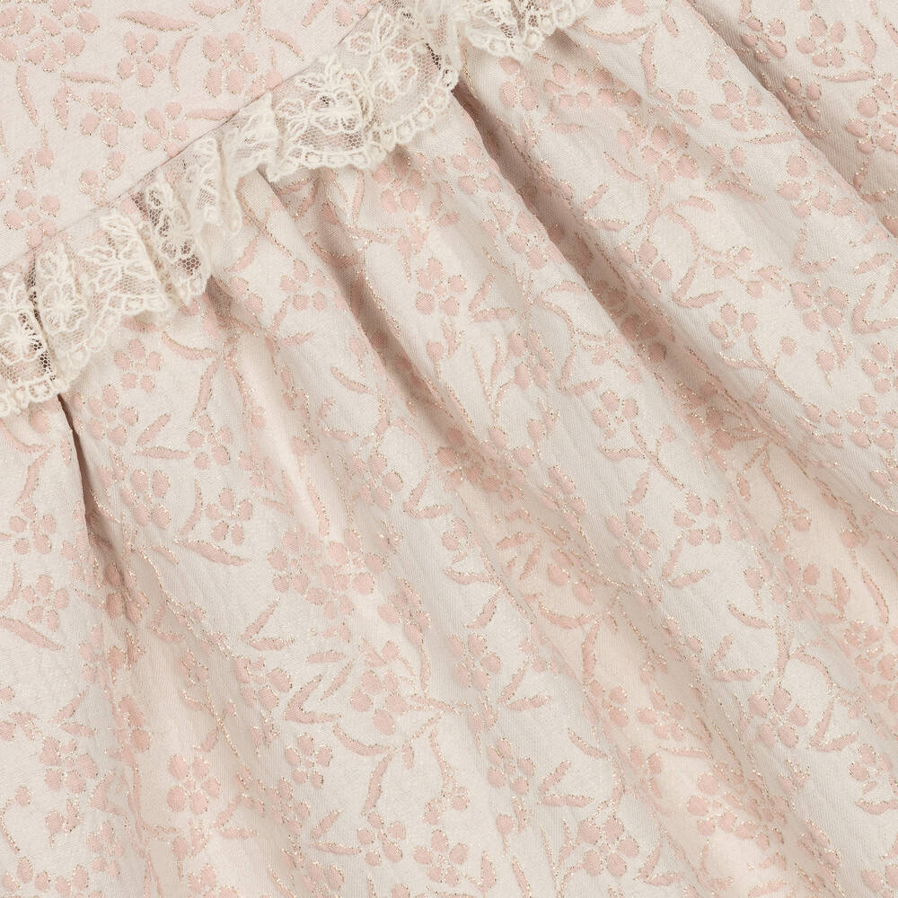 ميبي-فستان جاكارد لون زهري فاتح بطبعة ورود | Childrensalon Outlet