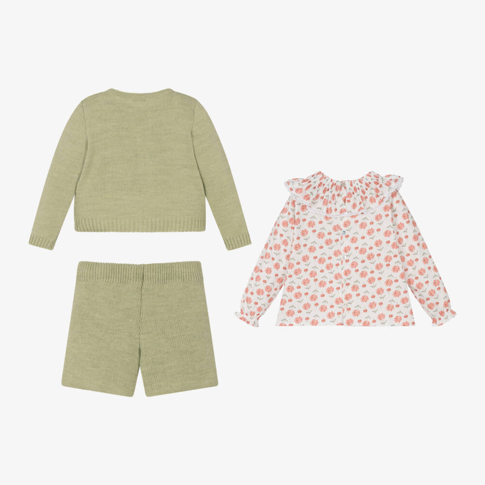 Mebi-Girls Pastel Knit Cardigan Set | Childrensalon Outlet