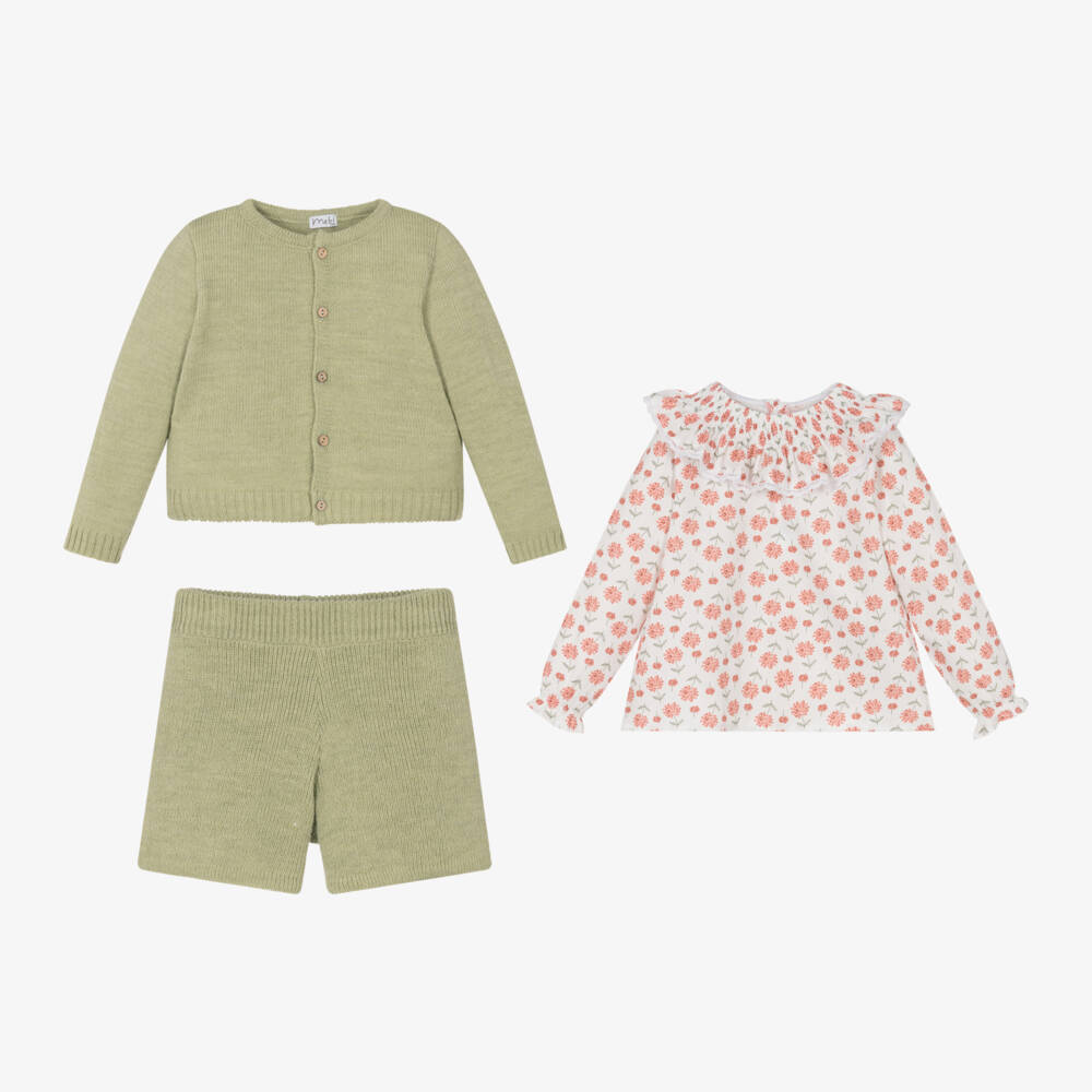 Mebi-Girls Pastel Knit Cardigan Set | Childrensalon Outlet