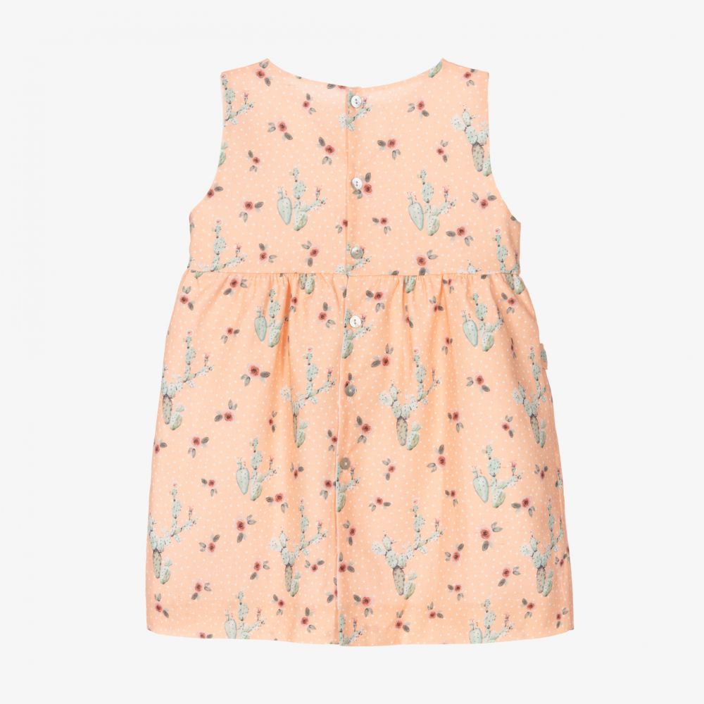 Mebi-Girls Peach Linen Blend Dress | Childrensalon Outlet