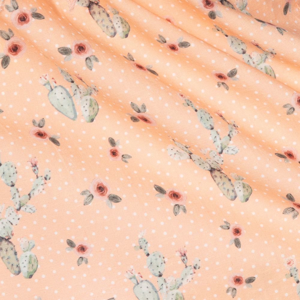 Mebi-Girls Peach Linen Blend Dress | Childrensalon Outlet