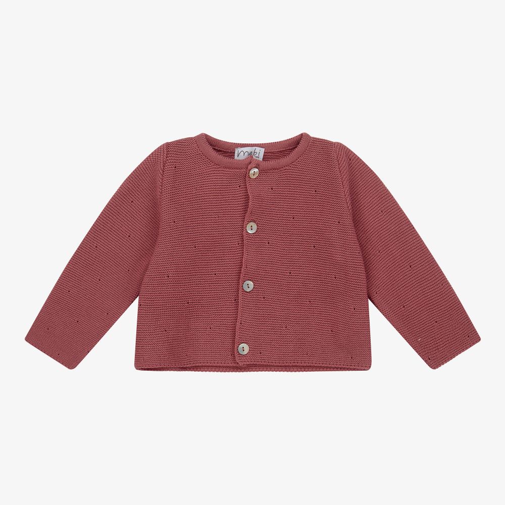 Mebi-Girls Pink Cotton Cardigan | Childrensalon Outlet