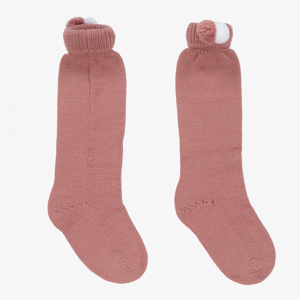 Mebi - Girls Pink Cotton Socks | Childrensalon
