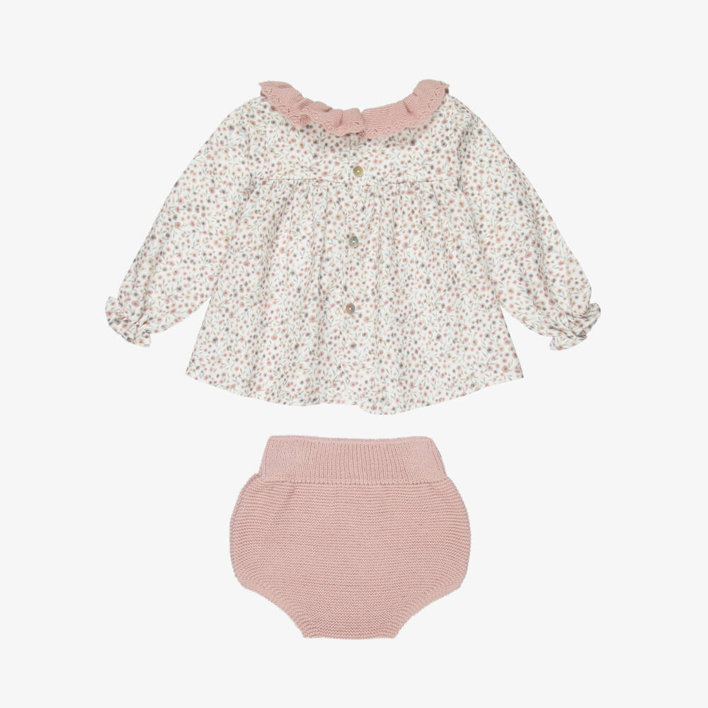 Mebi-Girls Pink Dress & Bloomer Set | Childrensalon Outlet
