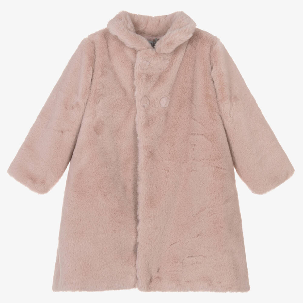 Mebi-Мягкое розовое меховое пальто для девочек | Childrensalon Outlet