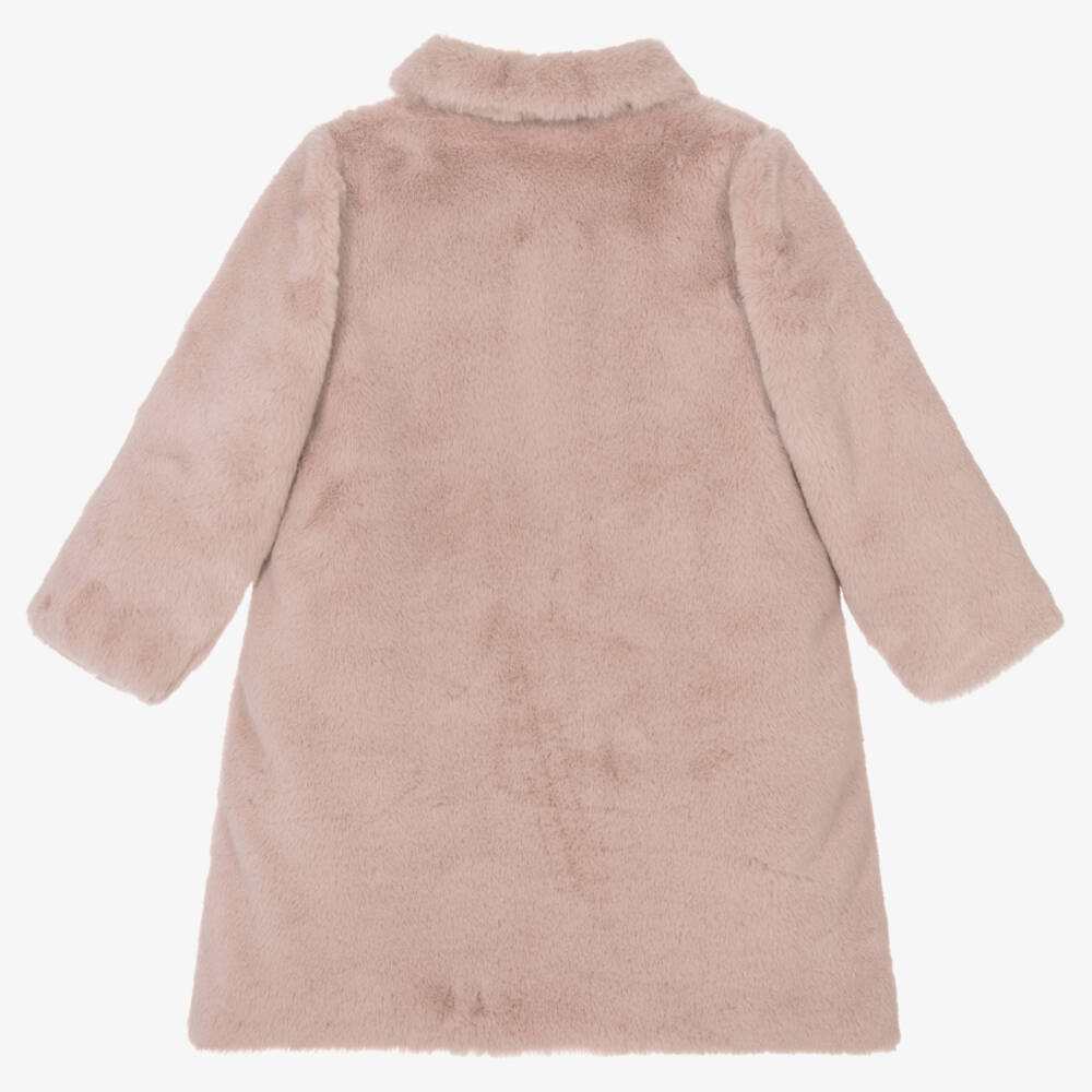 Mebi-Мягкое розовое меховое пальто для девочек | Childrensalon Outlet