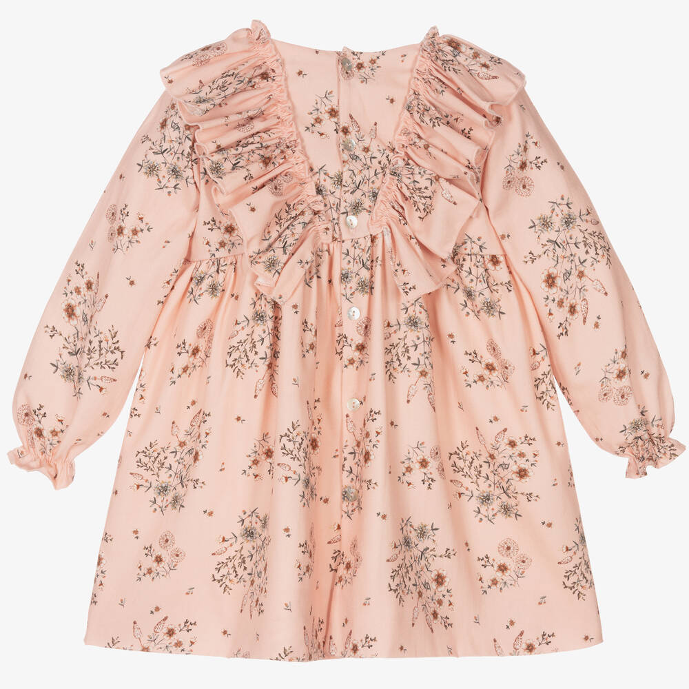 Mebi-Розовое хлопковое платье с цветами для девочек | Childrensalon Outlet