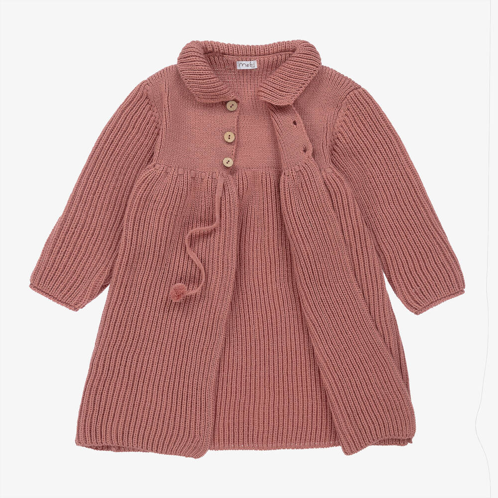 Mebi-Girls Pink Knitted Coat | Childrensalon Outlet