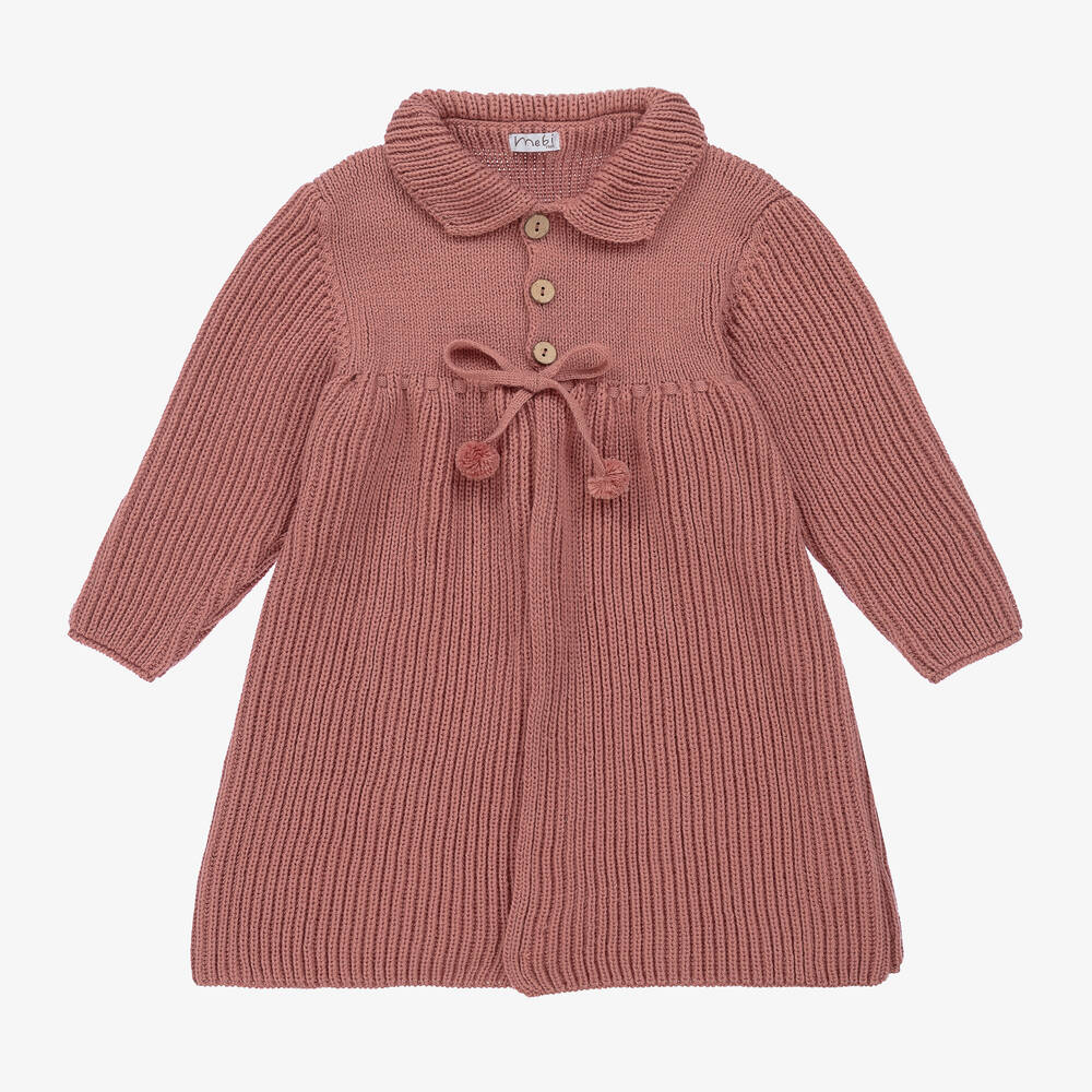 Mebi-Girls Pink Knitted Coat | Childrensalon Outlet